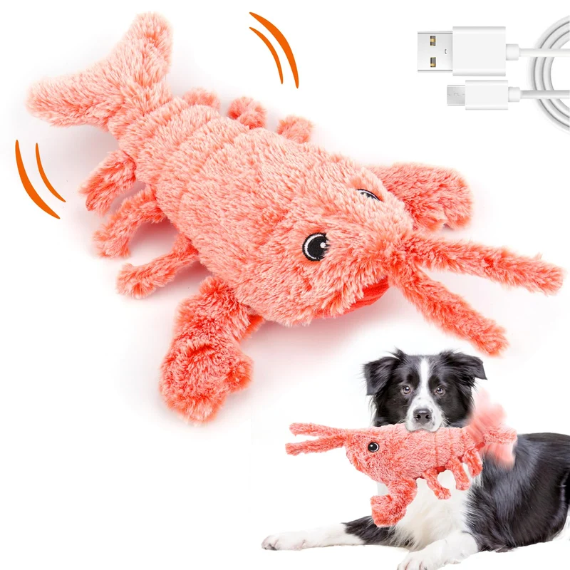 Jouet pour Chien Homard Interactif Mity Rain — Rechargeable, Peluche et Sifflet, Intérieur et Extérieur
