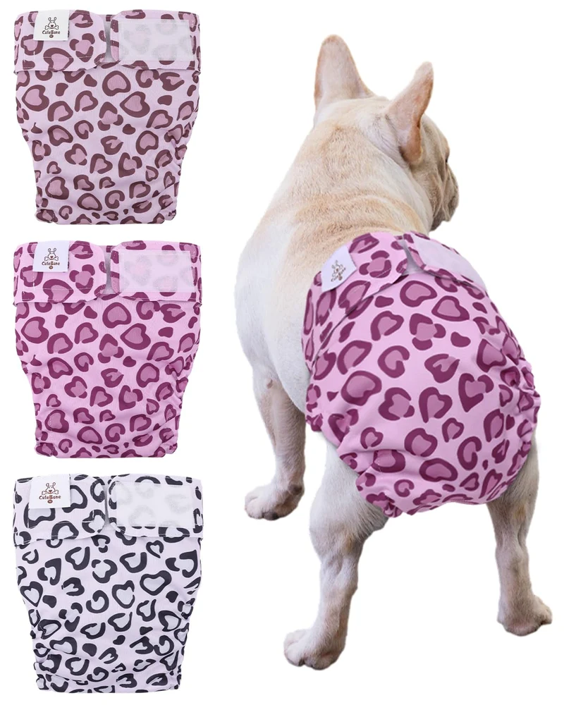 CuteBone Couches lavables pour chiennes sans trou de queue – Pack de 3 réutilisables