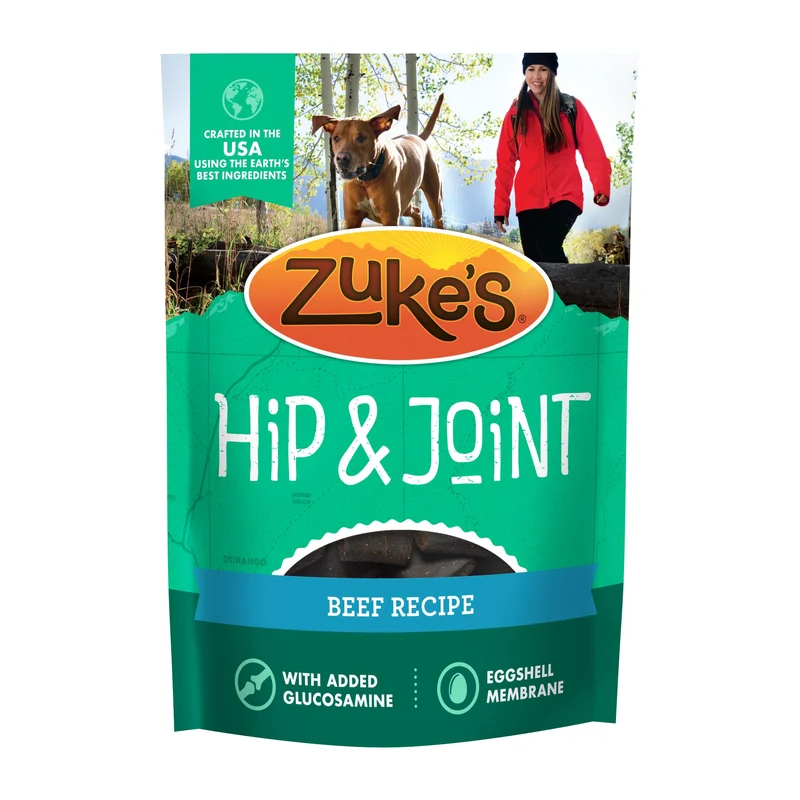 Merrick Zuke’s – Friandises pour hanches et articulations pour chiens adultes, sac refermable 16 oz