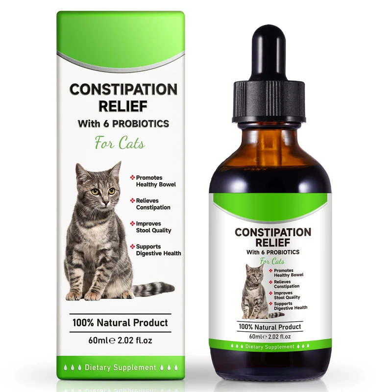 Netwik Cat Constipation Relief – Laxatif naturel pour chats, Probiotiques 6, 59 ml