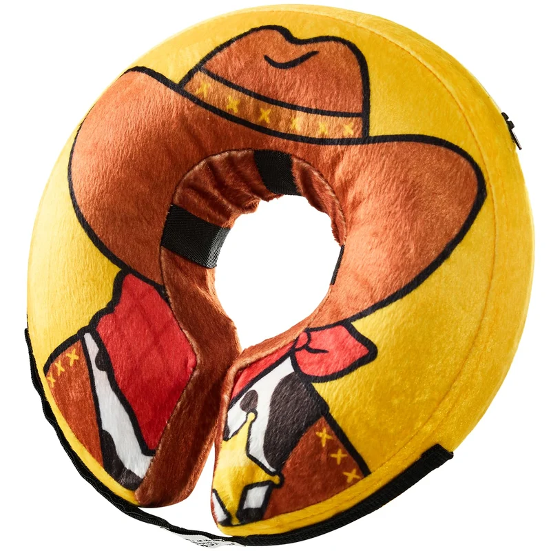 BENCMATE Collier gonflable en forme de donut – Confort et protection pour chiens et chats (Moyen, Cowboy)