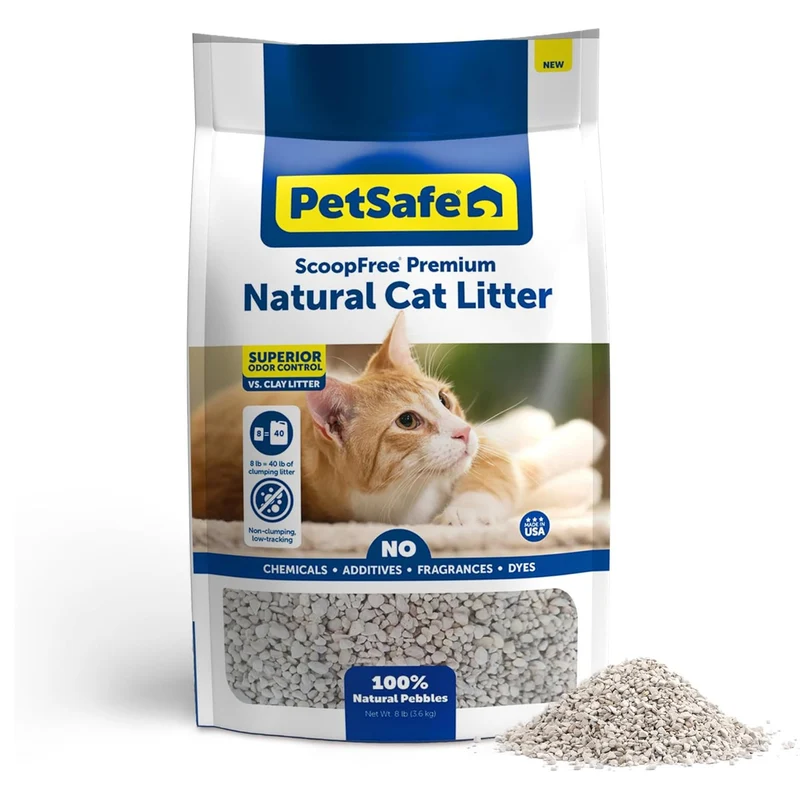 PetSafe ScoopFree Premium Litière Naturelle Sans Parfum - Absorbante, Non Agglomérante, Faible Traînée - Sac de 8 lb