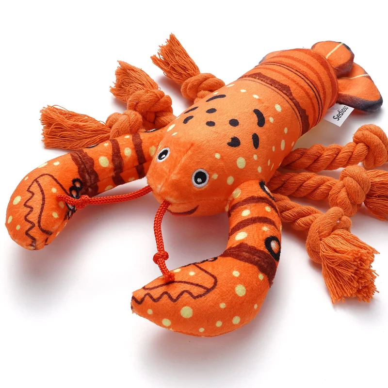 Sedioso Langouste — Jouet Peluche pour Chiens de Toutes Tailles (Sifflet et Papier Froissé)