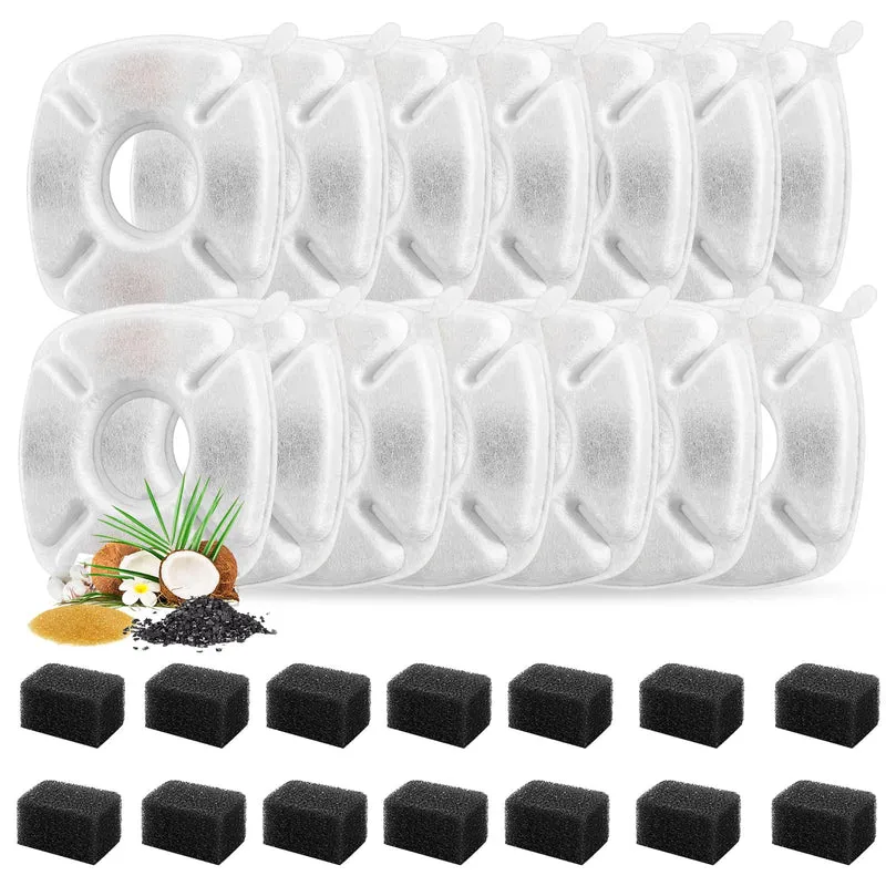 Porens – 28 Pièces Filtres Fontaine Chat (14 Filtres + 14 Pré-Filtre) 95oz/2,8L