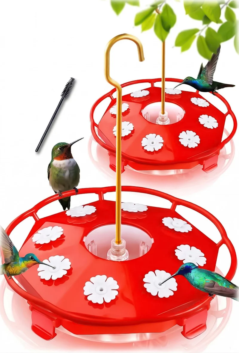 eWonLife Abreuvoir saucière pour colibris – 2 paquets, facile à remplir, anti-fuites, 8 ports (16 oz/paquet)