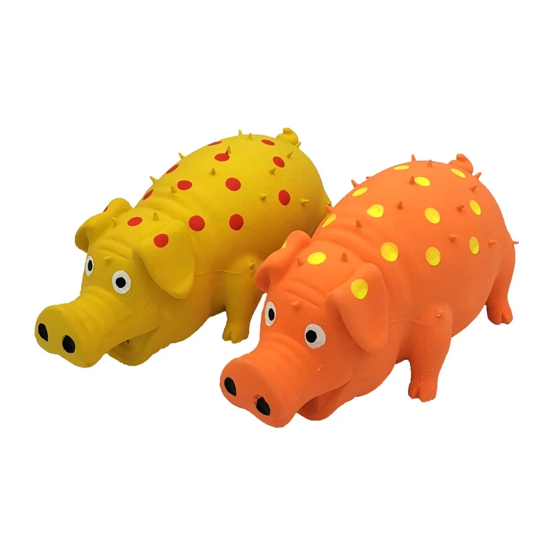 Hoiasem – Lot de 2 Jouets Cochon en Latex qui Oink – Pour Chiens Petits, Moyens et Grands