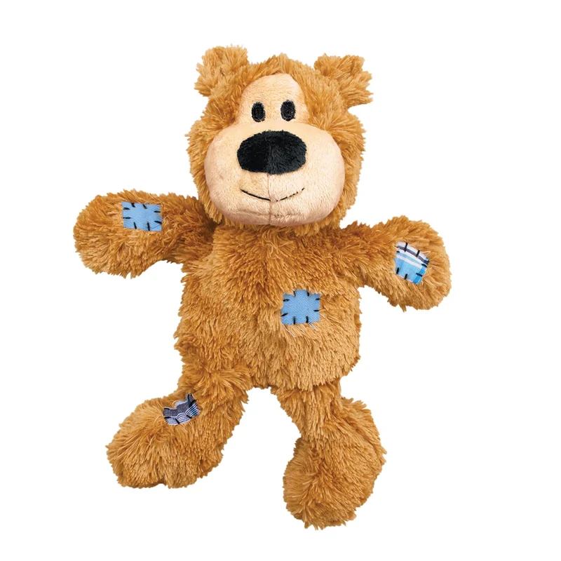 KONG Wild Knots Bears – Jouets pour chien durables avec corde nouée interne et peu de bourrage (Couleurs variées, Moyen/Grand)