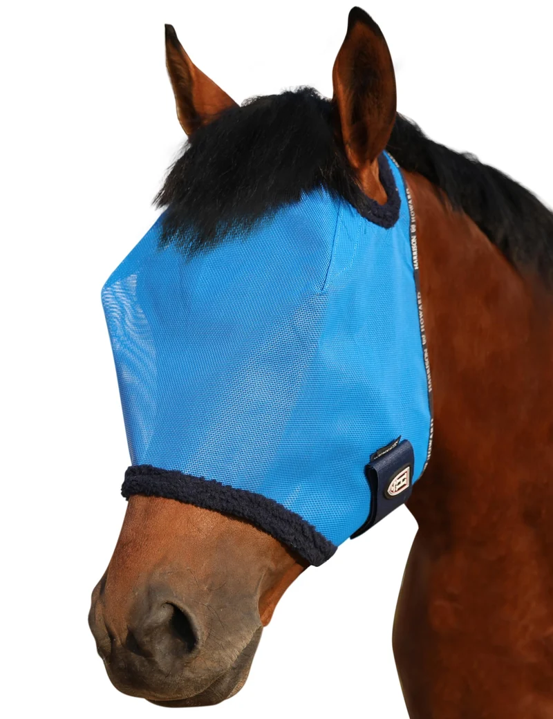 Harrison Howard Masque anti-mouches en maillage – UV, ouverture pour crinière et sangle réglable