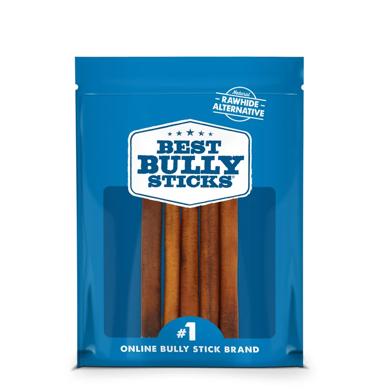 Best Bully Sticks Bâtonnets de 15 cm pour chiens – 5 pièces (lot unique) – Naturels, digestibles, bœuf nourri à l’herbe, sans céréales ni cuir brut – Taille d’essai