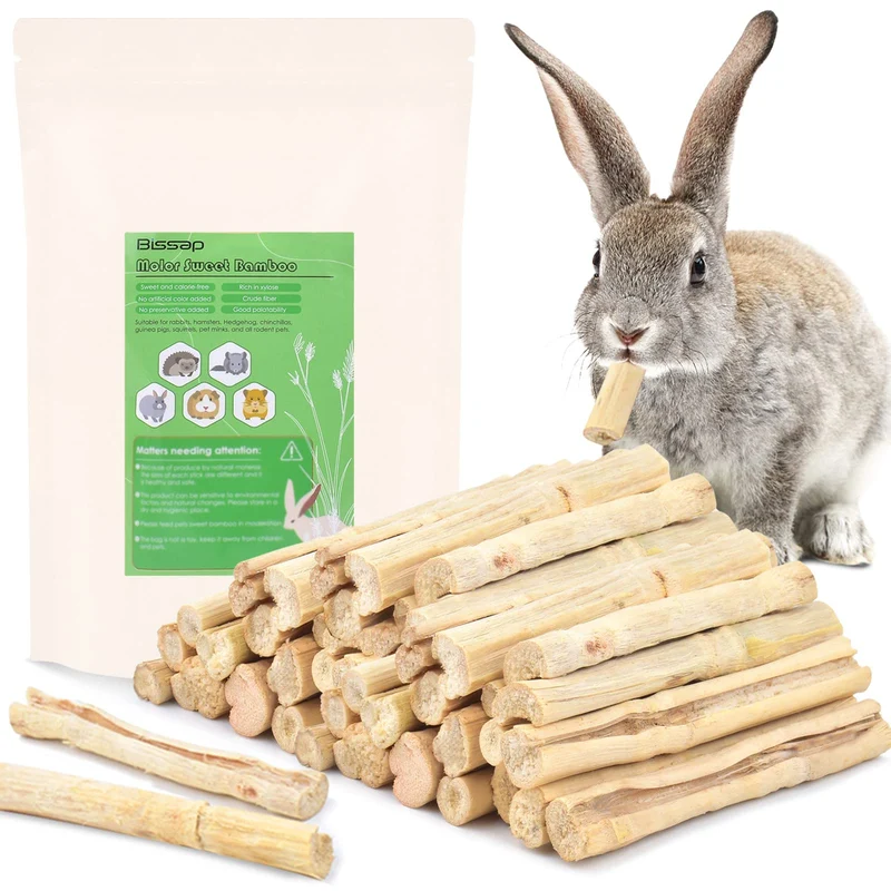 Bissap Batonnet en Bambou 700 g – Friandises et Jouets de Mâchage pour Lapins et Petits Animaux