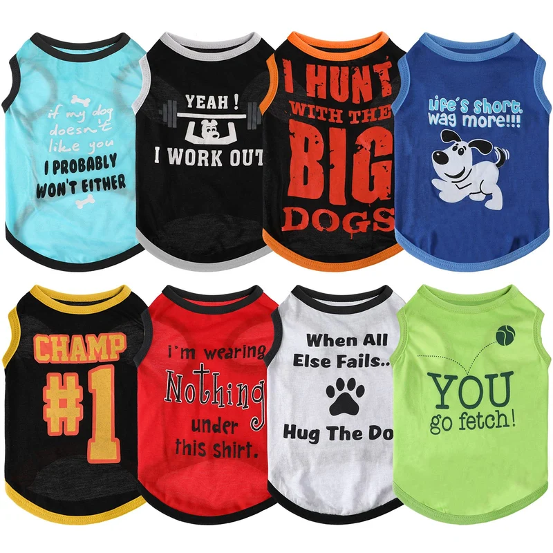Saintrygo – 8 chemises imprimées pour chien et chat, T-shirts d'été légers et respirants