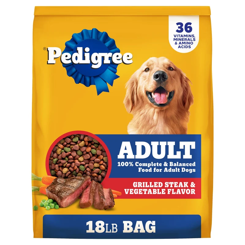 Pedigree Nourriture Seche Adulte Chien – Saveur Steak Grillé & Legumes, Sac 8 kg