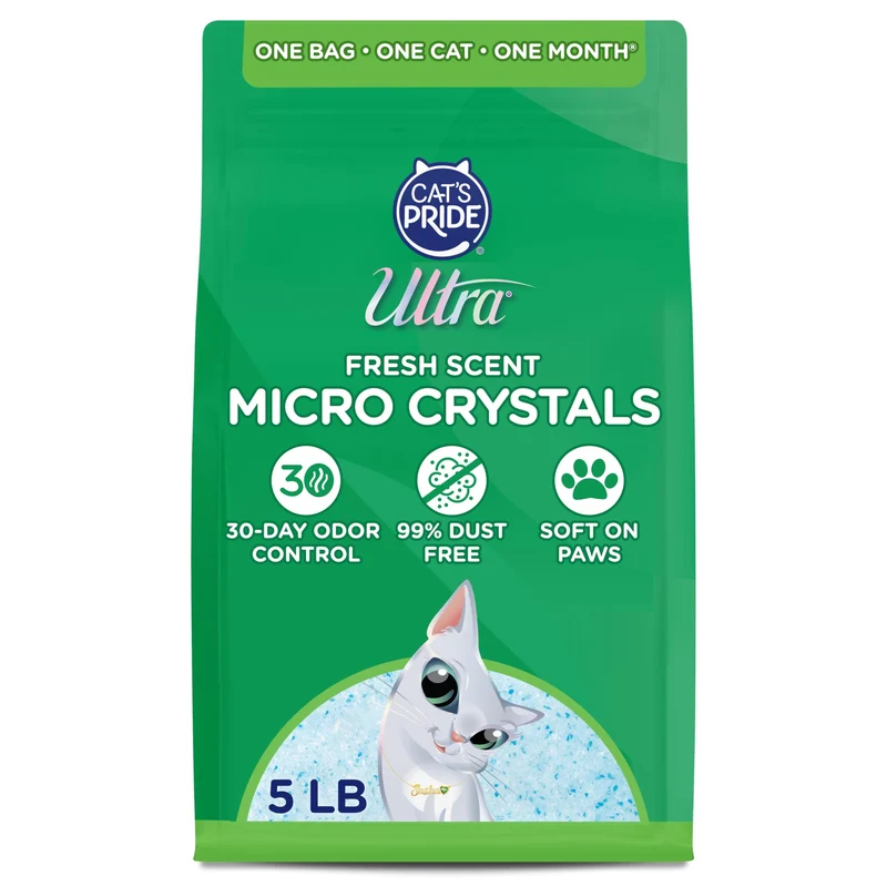 Ultra Fresh – Cristaux Micro Parfumés pour Litière de Chat Premium, 99,9% Sans Poussière, Doux pour les Pattes – 5 lb