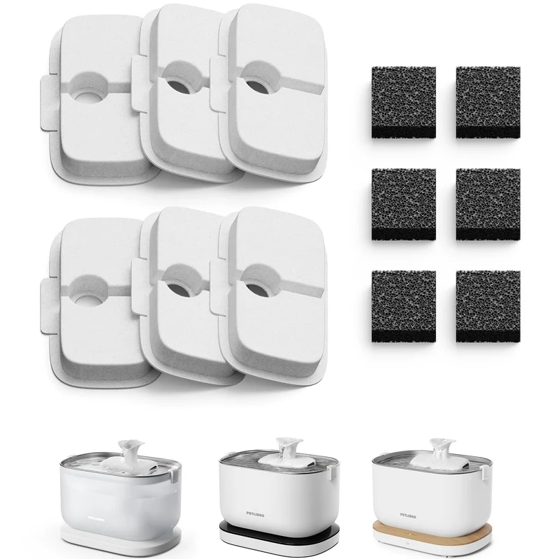 PETLIBRO – 6 filtres de remplacement pour fontaine chat Dockstream PLWF105/PLWF115/PLWF106/PLWF116/PLWF005 (3 mois)