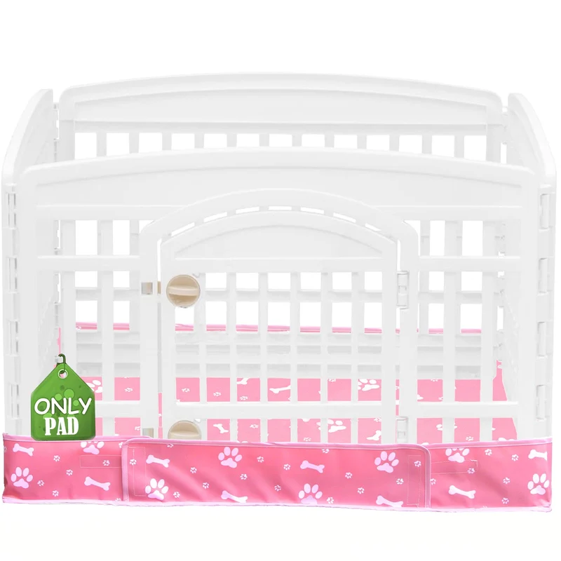 THINMUHAND Coussinet Base pour Enceinte Chien 36-pouces - 4 Panneaux Rose