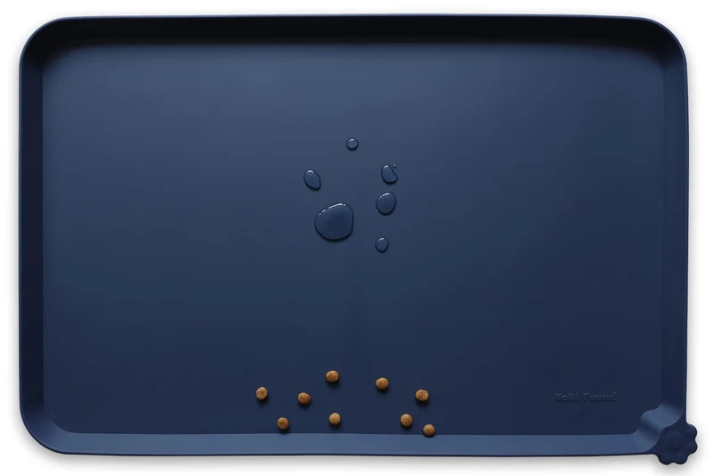 Hoki Found Tapis Silicone Alimentaire pour Animaux — Rebord Haut et Étanche (19x12)