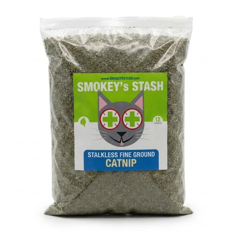 Smokey's Stash Herbe à Chat Poudre Sans Tige — Catnip Premium en Vrac 340 g