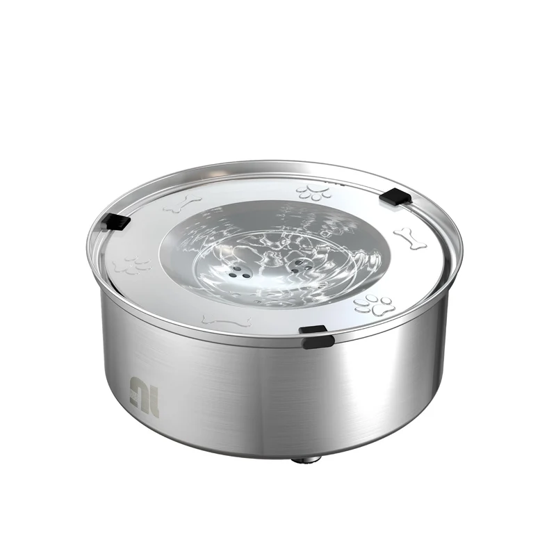 Nicelock 1L – Gamelle d'eau pour chien sans débordement en acier inoxydable, hydratation lente