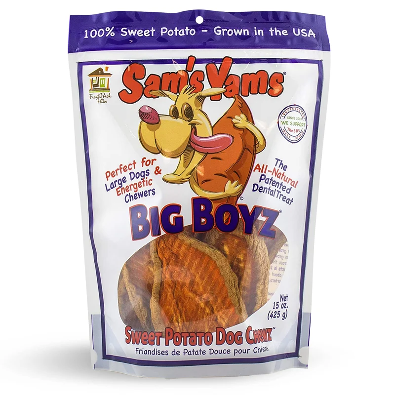 Front Porch Pets – Sam's Yams Big Boyz Friandises à la Patate Douce pour Chiens, 425 g (15 oz)