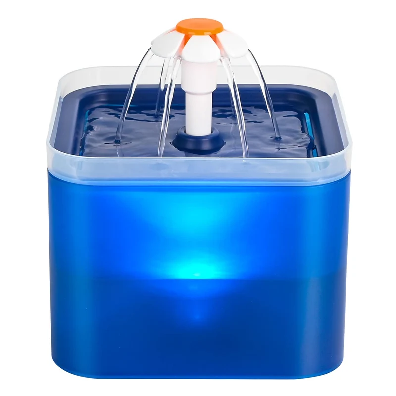 Fontaine pour chat AONBOY Fleur Bleue — 2L, 3 Modes d’Écoulement, Silencieuse et LED