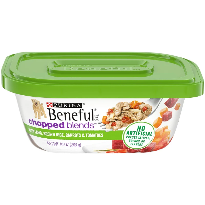 Purina Beneful Mélanges Fraîchement Préparés – Agneau, Riz brun, Carottes et Tomates, Lot de 8 pots 10 oz