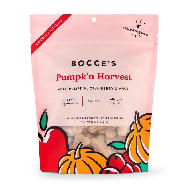 Bocce's Bakery Biscuits Récolte de Potiron – Friandises pour Chiens, Sans Blé, Fabriqué aux États‑Unis
