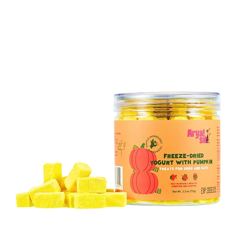 Arya Sit! Topping lyophilisé yaourt-potiron pour chiens et chats | Probiotiques et Fibres