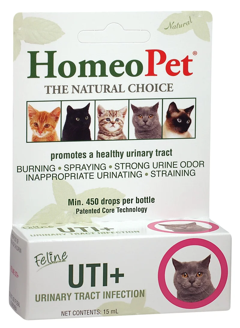HomeoPet Feline UTI+ | Supplément naturel pour les voies urinaires des chats (15 ml)