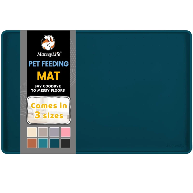 MateeyLife Tapis en silicone pour animaux – Étanche, antidérapant et facile à nettoyer