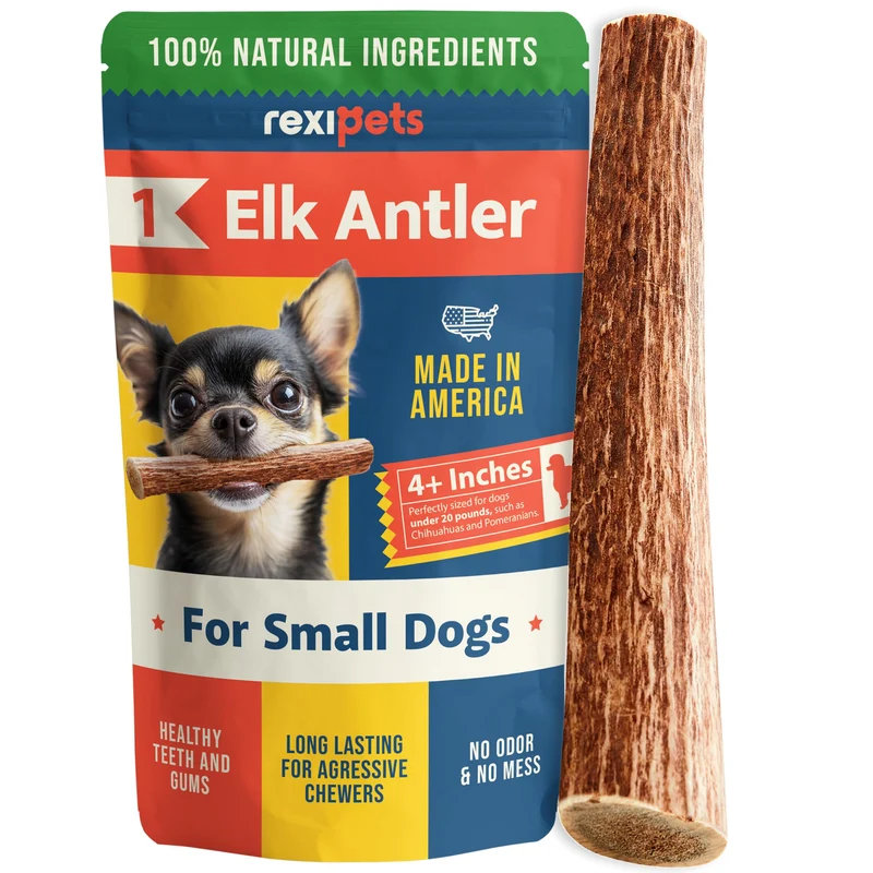 REXIPETS – Cornes d’élan naturelles pour chiens – Mastication longue durée, fabriqué aux États‑Unis