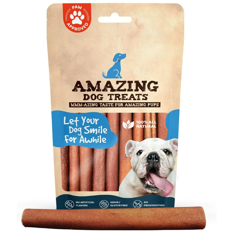 Amazing Dog Treats – Bâtonnets Collagène 6 pouces (10 unités) – Friandises pour chiens, alternative au cuir brut
