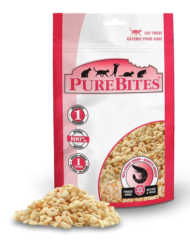 PureBites Friandises pour Chat – Crevettes Lyophilisées, 0,53 oz | Snack Croquant et Naturel