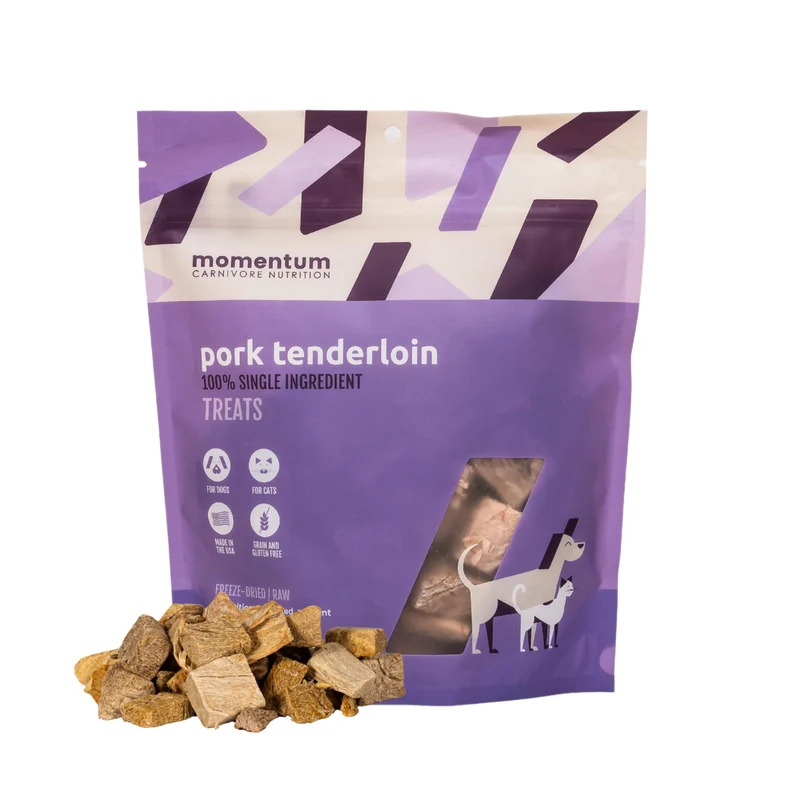 Momentum Carnivore Nutrition – Friandises Filet de Porc Séché pour Chiens et Chats – 3,5 oz – Sans Céréales, Protéine Élevée, Fabriqué aux États-Unis