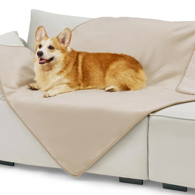 Bedsure Couverture pour Chats – Imperméable, Douce et Réversible 50x40 cm, Crème