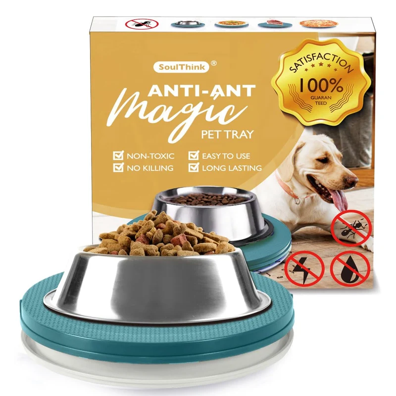 SoulThink® Bol Plateau Anti-Fourmis pour Chats et Chiens – Nouvelle Innovation Sans Chimie ni Eau (Turquoise Vert)