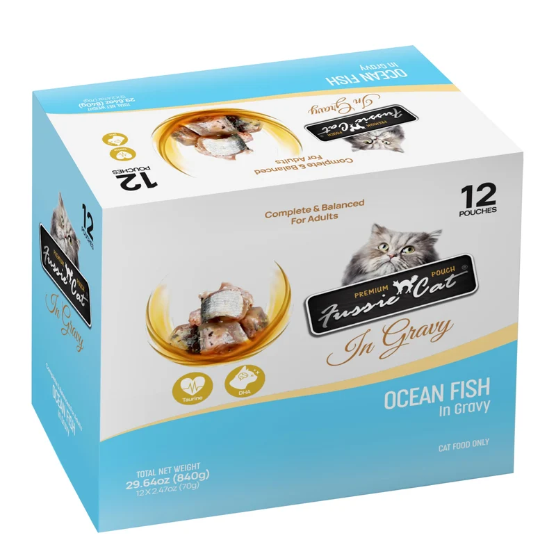 Fussie Cat Premium Poisson d'Océan en Sauce, 2,4 oz – Lot de 12