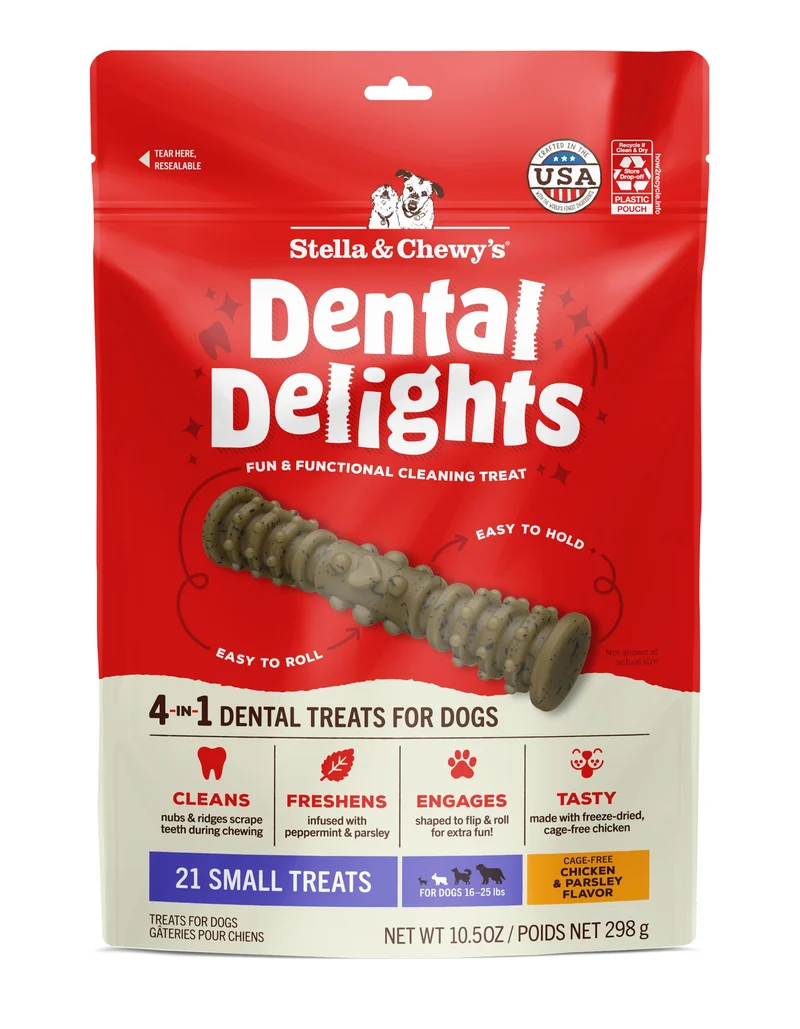 Stella & Chewy's Dental Delights – Friandises Dentaires Crues de Poulet pour Petits Chiens | Nettoyage Dentaire & Haleine Fraîche | Fabriqué aux USA