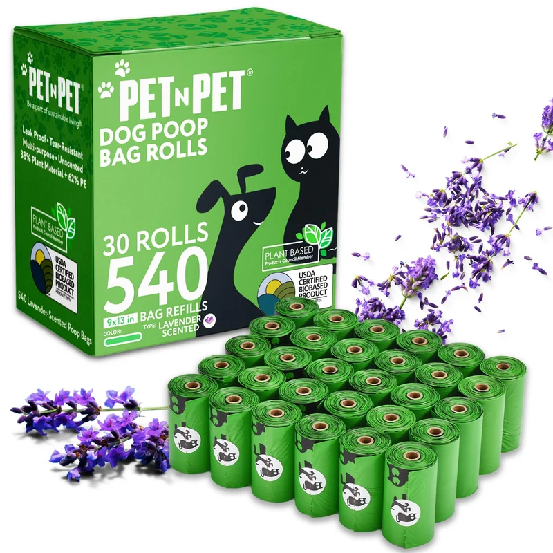 Pet N Pet Sacs Poubelle Lavande pour Chiens — Rouleaux 540, Odeur Douce