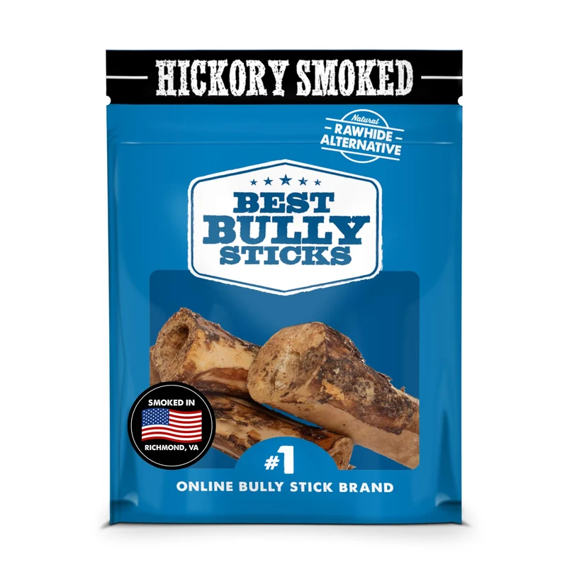 Best Bully Sticks Os de Moelle Fumés au Hickory – Pack 3 | Sans Additifs | Longue Durée | Pour Grands Chiens