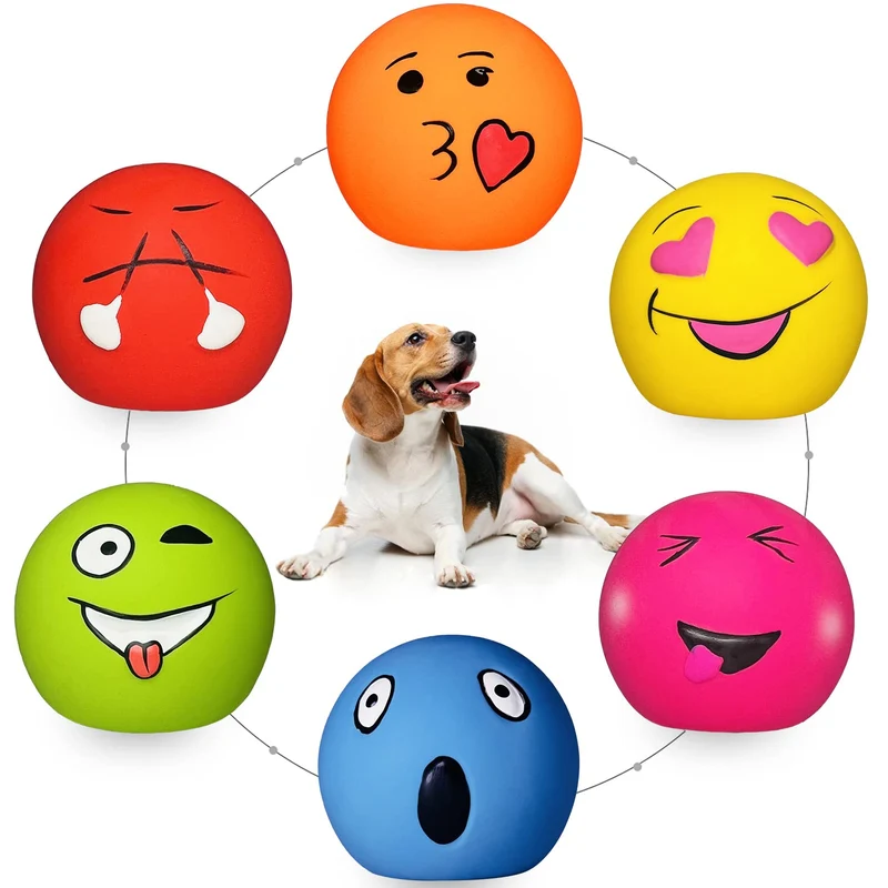 HOLYSTEED Balles Sifflantes en Latex Doux pour Chiens Moyens – Lot de 6