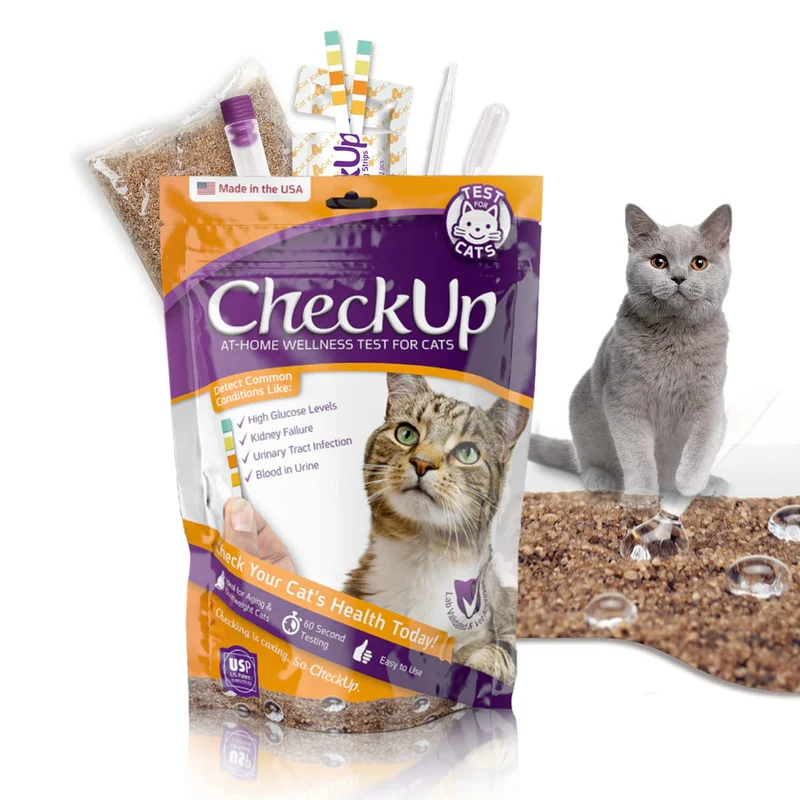 KIT4CAT CheckUp à domicile : litière hydrophobe 2 lb et 2 bandelettes – 4 indicateurs