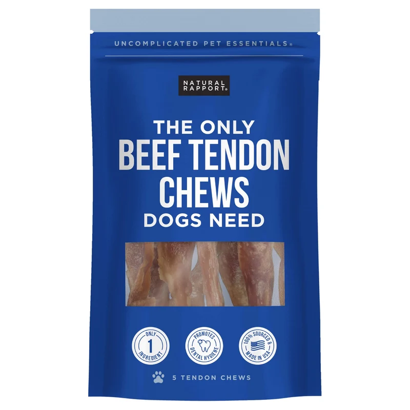 Natural Rapport – Tendons de boeuf pour chien (5 bouchées) – Friandises naturelles sans additifs