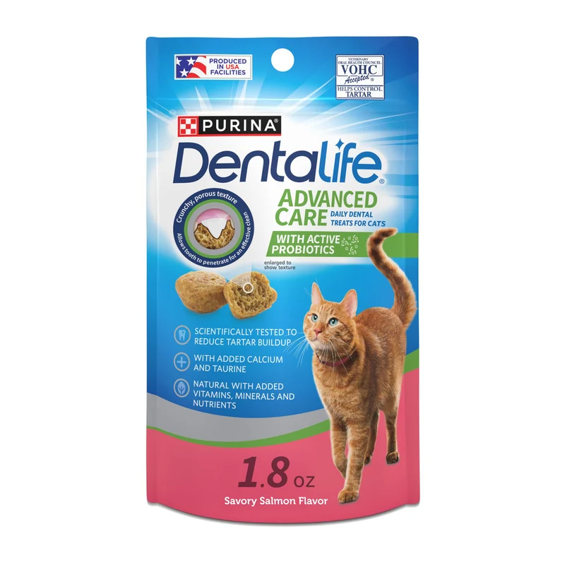 Dentalife Purina DentaLife – Friandises Dentaires pour Chats Saveur Saumon Savoureux (10 Sachets, 1,8 oz) – Fabriqué aux États‑Unis
