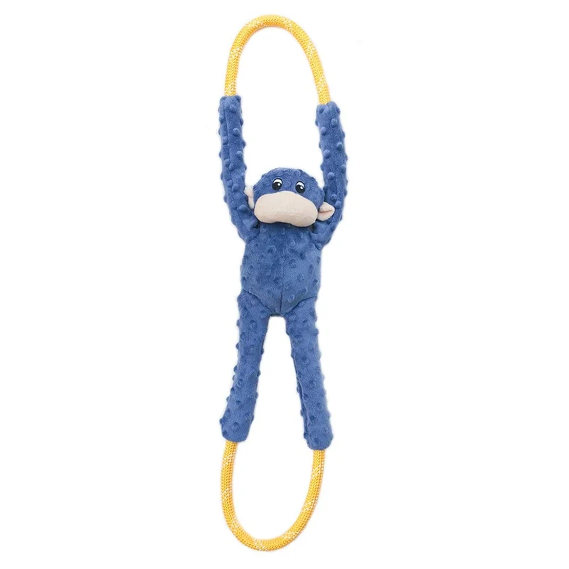 ZippyPaws RopeTugz – Jouet corde à tirer durable pour chiens – Singe bleu
