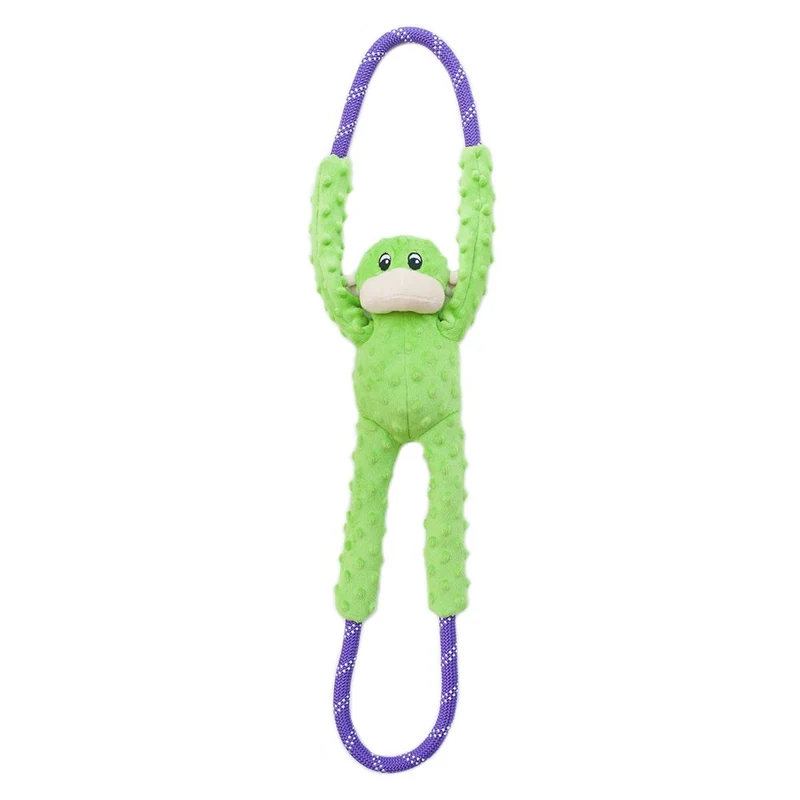ZippyPaws RopeTugz - Jouet de tirage robuste pour chiens au design singe vert