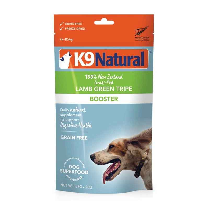 K9 Natural – Garniture lyophilisée pour chiens et chiots, mélange d'organes et tripe d'agneau verte, 2 oz (56 g)