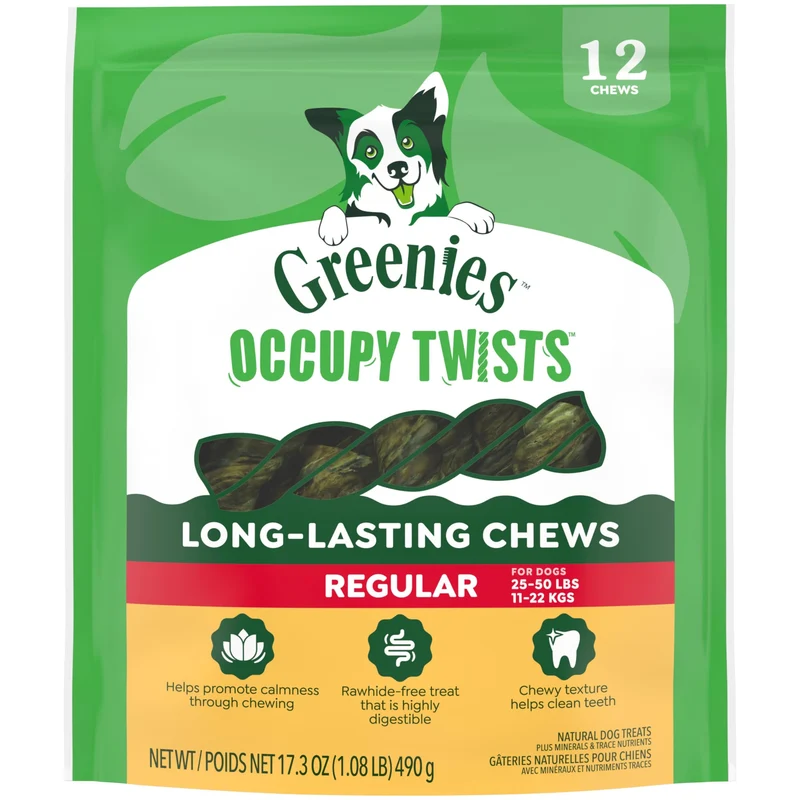 Greenies Torsades Naturelles – Friandises dentaires pour chien, poulet, longue durée, Pack 12