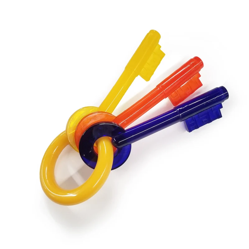 Nylabone Jouet-clé de dentition pour chiot – Anneau de morsure saveur bacon, taille moyenne (jusqu’à 16 kg)
