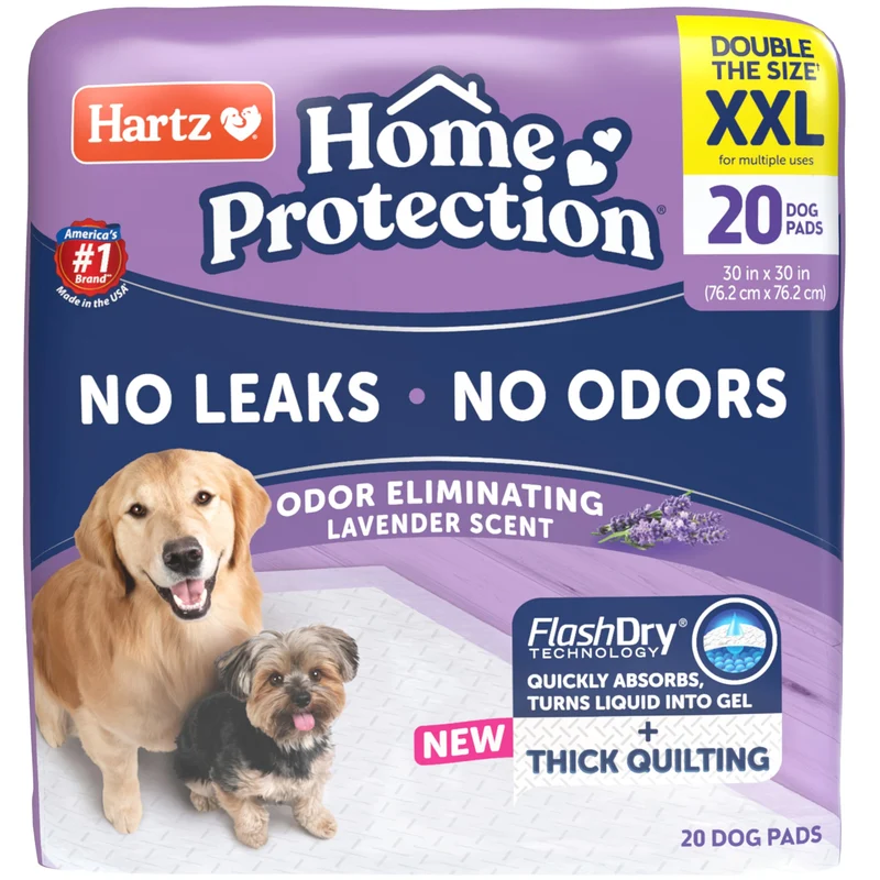 Hartz Home Protection Tapis-Chien Ultra Absorbant Lavande Sans Fuite XXL - 20 Pièces