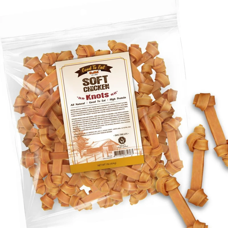 Gootoe Friandises Douces pour Chien – Jerky de Poulet Protéiné, Sans Gluten, Sans Céréales, 1 lb